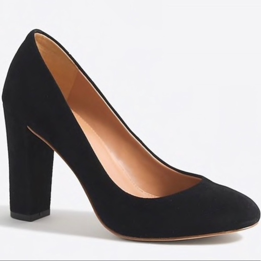 J Crew Olive Suede Block Heel Pumps Sz 7 EUC